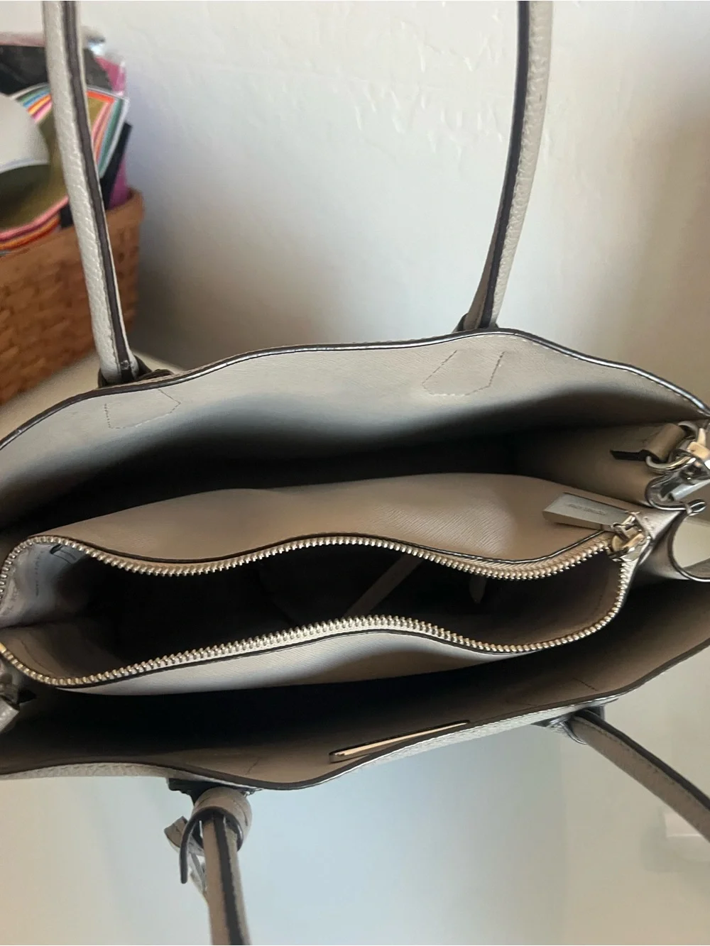 Michael Kors Metallic Silver Pebbled Leather Satchel